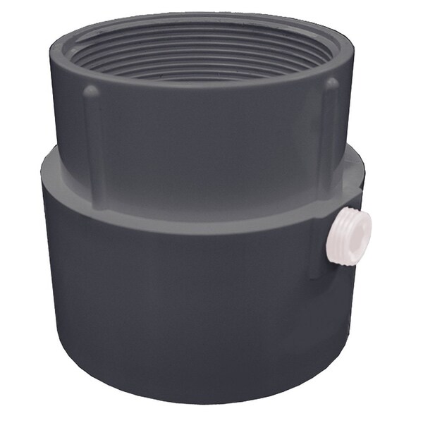 Jones Stephens 4in. PVC Pipe Fit Drain Base with Primer Tap, for 3-1/2in. Spud D52452 - main